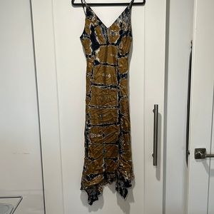 Young Fabulous and Broke satin tye dyed slip dress.